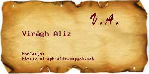 Virágh Aliz névjegykártya